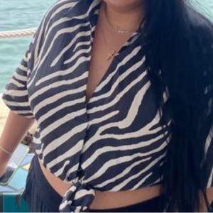 H & M zebra top